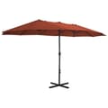 Miniatyrbilde 2 av 8: vidaXL Parasoll med aluminiumsstang 460x270 cm terrakotta