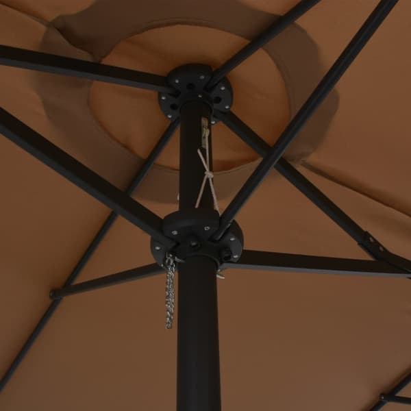 vidaXL Parasol med aluminiumsstang 460x270 cm gråbrun
