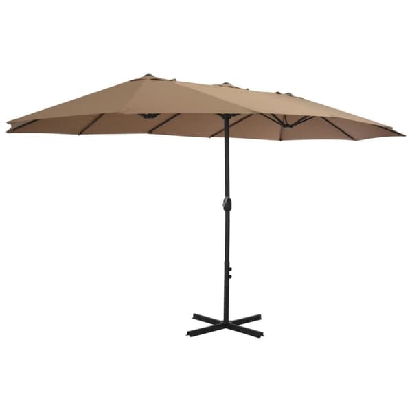 vidaXL Parasol med aluminiumsstang 460x270 cm gråbrun