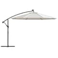 Miniatyrbild 4 av 11: vidaXL Frihängande parasoll med LED metallstång 350 cm sand