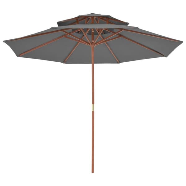 vidaXL Dobbel parasoll med trestang 270 cm antrasitt