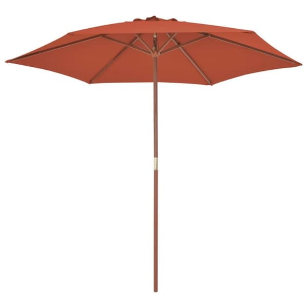 vidaXL Parasoll med trestang 270 cm terrakotta