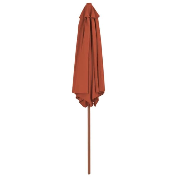 vidaXL Parasoll med trestang 270 cm terrakotta