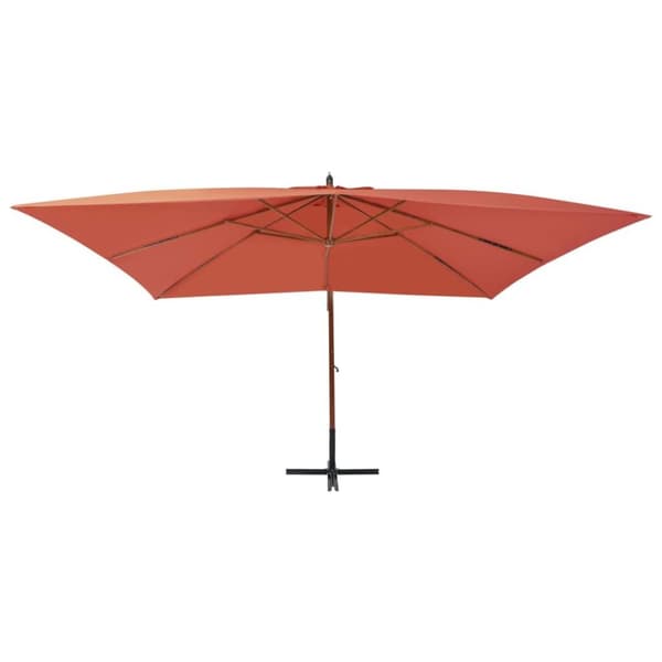 vidaXL Hengende hageparasoll med trestang 400x300 cm terrakotta