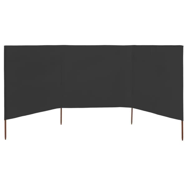 vidaXL Vindskjermer 3 paneler stoff 400x120 cm antrasitt
