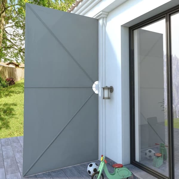 vidaXL Sammenleggbar sidemarkise for terrasse grå 400x200 cm