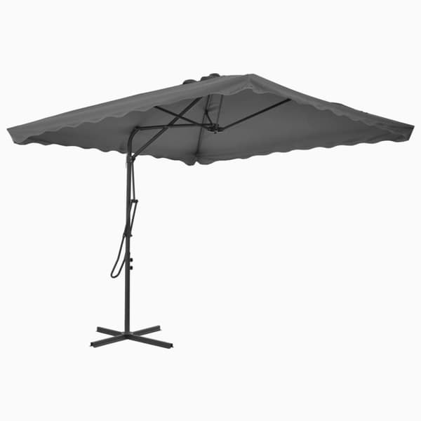 vidaXL Parasoll med stålstang 250x250 cm antrasitt