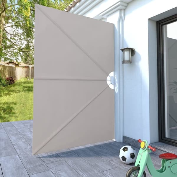 vidaXL Sammenleggbar sidemarkise for terrasse krem 240x160 cm