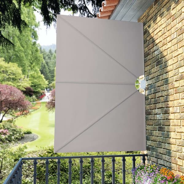 vidaXL Sammenleggbar sidemarkise for terrasse krem 240x160 cm