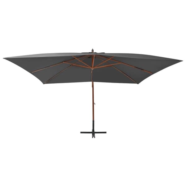 vidaXL Hengende hageparasoll med trestang 400x300 cm antrasitt