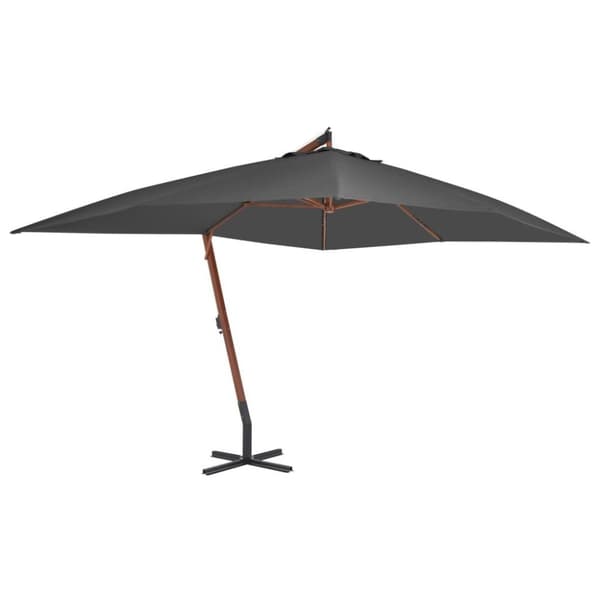 vidaXL Hengeparasoll med trestang 400x300 cm antrasitt