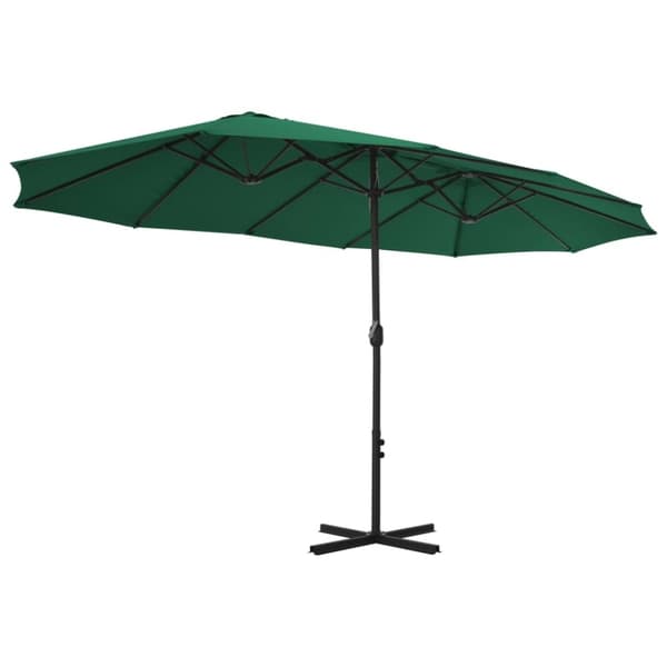 vidaXL Parasoll med aluminiumsstang 460x270 cm grønn