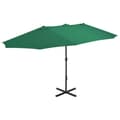 Miniatyrbilde 1 av 8: vidaXL Parasoll med aluminiumsstang 460x270 cm grønn