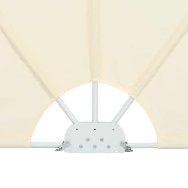 vidaXL Sammenleggbar sidemarkise for terrasse krem 300x150 cm