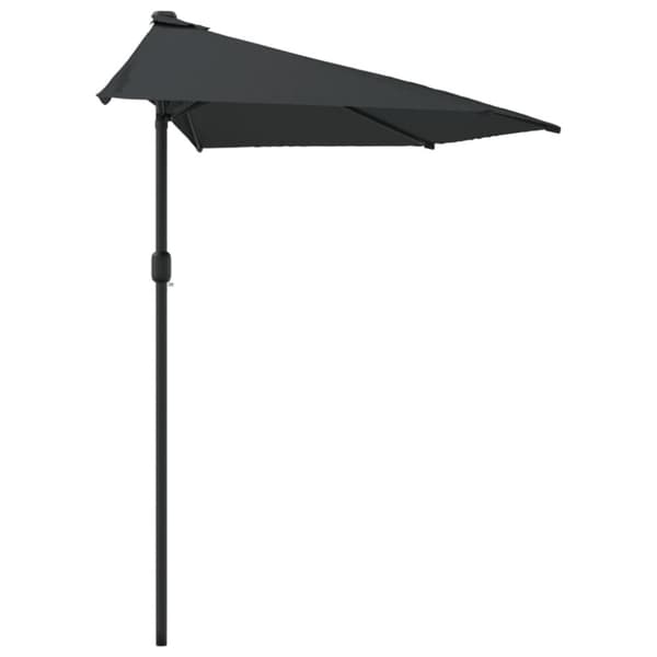 vidaXL Balkongparasoll m. aluminiumstolpe antracit 300x155 cm halvrunt