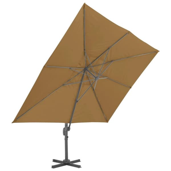vidaXL Frihängande parasoll med aluminiumstång taupe 400x300 cm