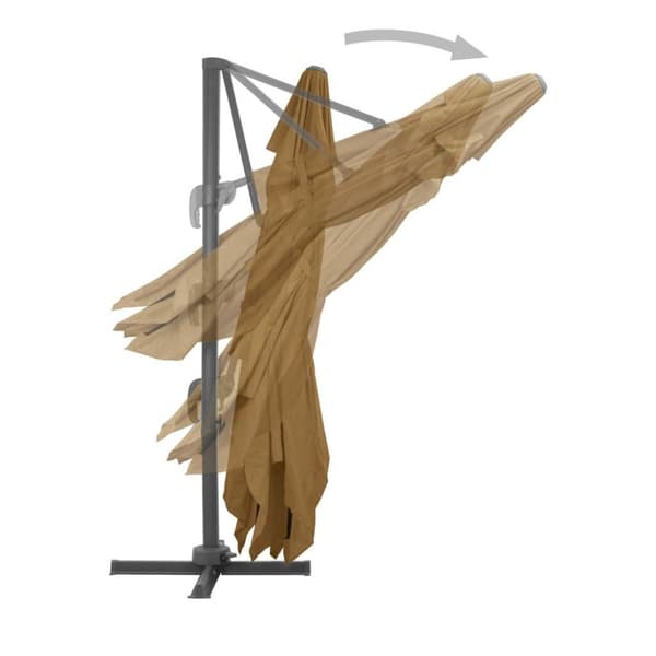 vidaXL Frihängande parasoll med aluminiumstång taupe 400x300 cm