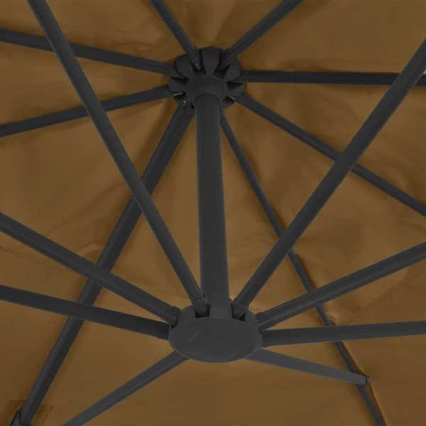 vidaXL Frihängande parasoll med aluminiumstång taupe 400x300 cm