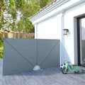 Miniatyrbilde 10 av 10: vidaXL Sammenleggbar sidemarkise for terrasse grå 300x150 cm