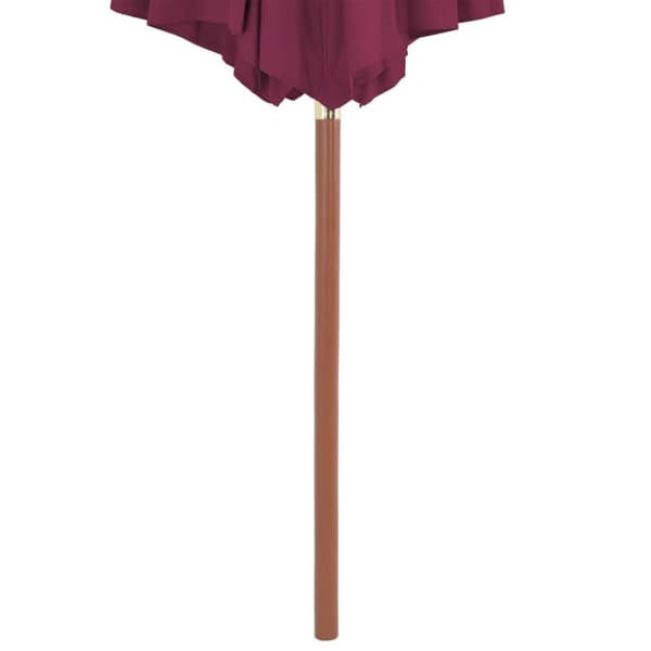 vidaXL Parasoll med trestang 300 cm vinrød