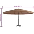 Miniatyrbilde 7 av 7: vidaXL Parasol med aluminiumsstang 500 cm gråbrun
