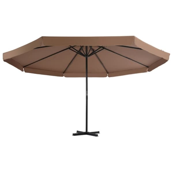 vidaXL Parasol med aluminiumsstang 500 cm gråbrun