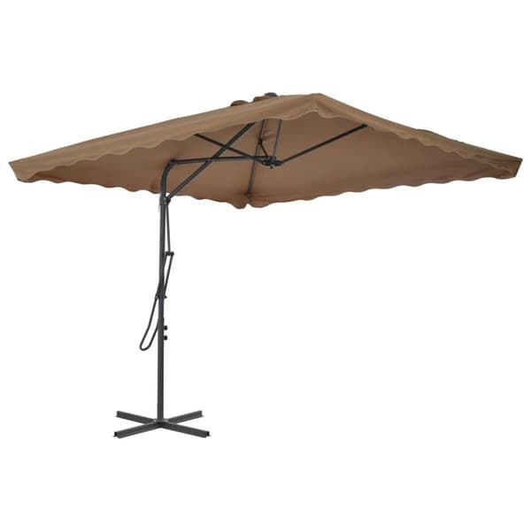 vidaXL Parasoll med stålstang 250x250 cm gråbrun