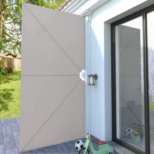 vidaXL Sammenleggbar sidemarkise for terrasse krem 400x200 cm