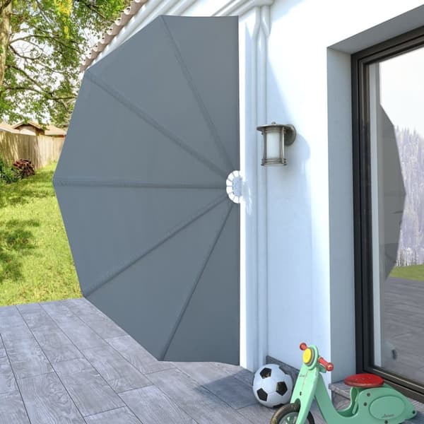 vidaXL Sammenleggbar sidemarkise for terrasse grå 160 cm