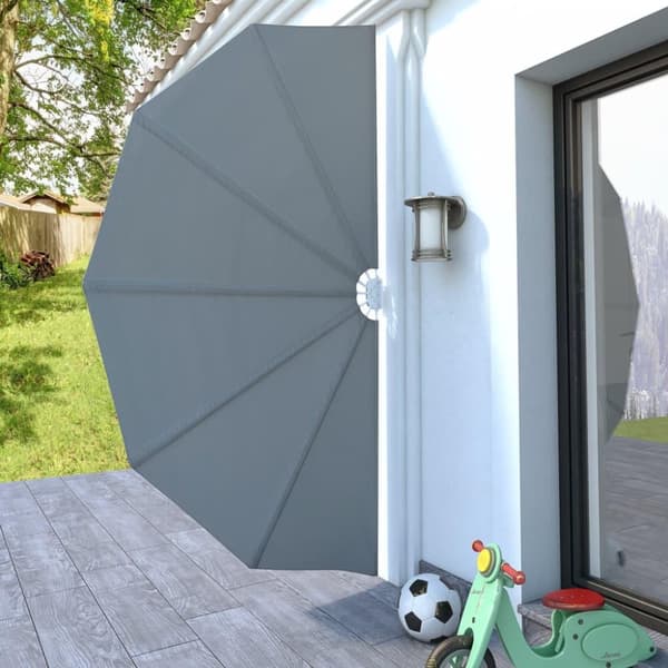 vidaXL Sammenleggbar sidemarkise for terrasse grå 160 cm