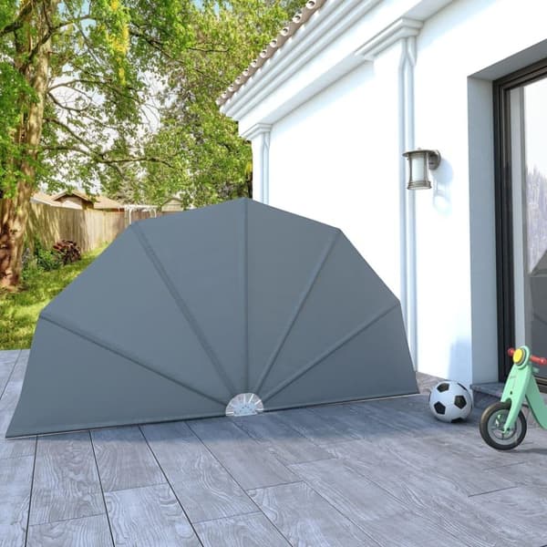 vidaXL Sammenleggbar sidemarkise for terrasse grå 160 cm