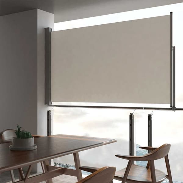 vidaXL sammenrullelig sidemarkise til terrassen 140 x 300 cm creme