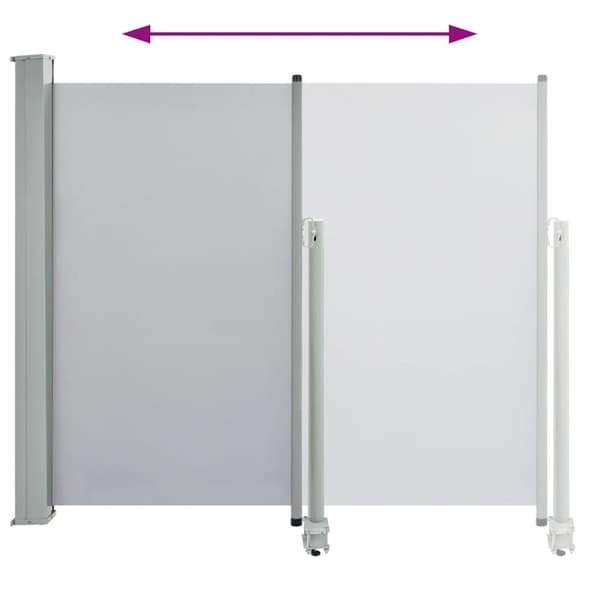 vidaXL Uttrekkbar sidemarkise 120 x 300 cm grå