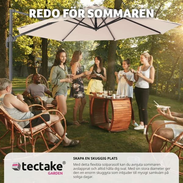Parasoll Daria inkl. fotpedal och överskyddsdrag - beige