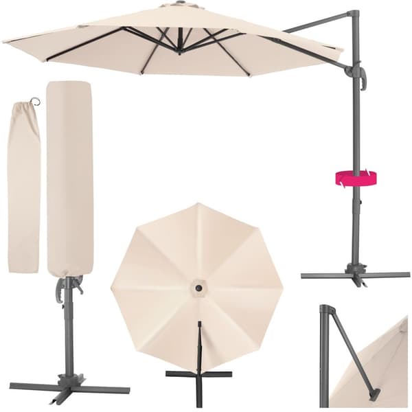Parasoll Daria inkl. fotpedal och överskyddsdrag - beige