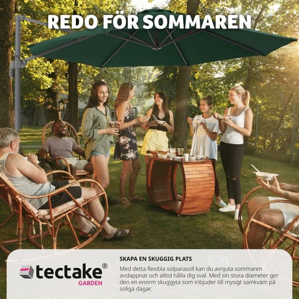 Parasoll Daria inkl. fotpedal och överskyddsdrag - grön