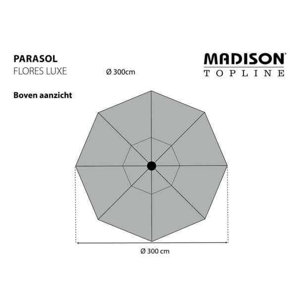 Madison Puutarha-aurinkovarjo Flores Luxe 300 cm pyöreä tiilenpunainen