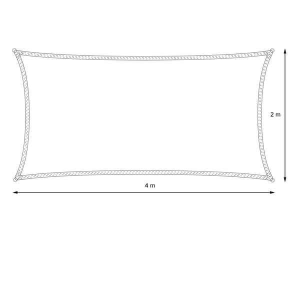 Markis solskydds skugga segel skugga 2x4 m antracit 100% HDPE