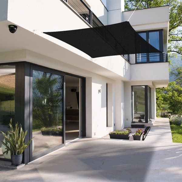 Markise solbeskyttelse skygge sejl skygge 5x5 m antracit 100% HDPE