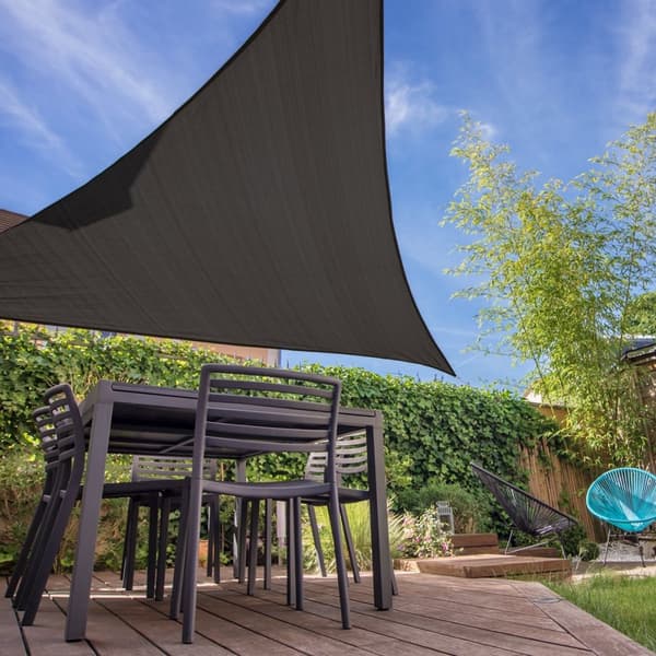 Markise solbeskyttelse skygge sejl 3,6x3,6x3,6 m antracit 100% HDPE terrasse