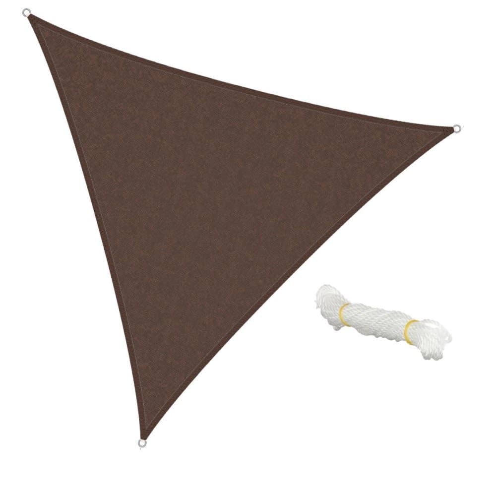 ECD Germany markis solskydd 5x5x5m triangel, brun, 100% HDPE med UV-skydd, inkl. Fästlinor, väderbeständig, andningsbar, väderskyddande skuggdispenser