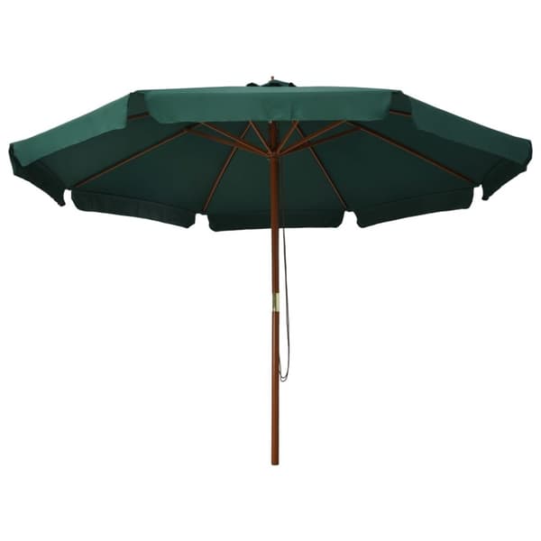 vidaXL Parasoll med trestang 330 cm grønn