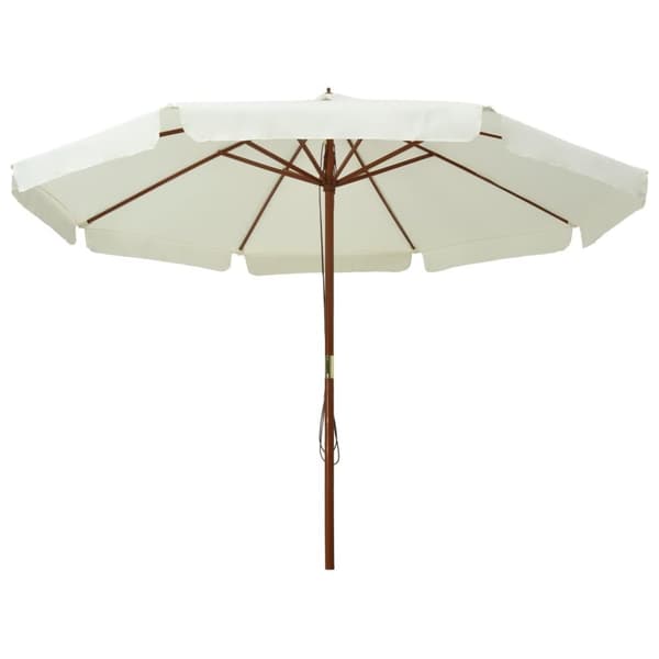vidaXL Parasoll med trestang 330 cm sandhvit