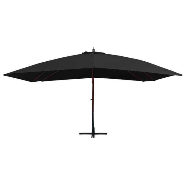 vidaXL Hengeparasoll med trestang 400x300 cm svart