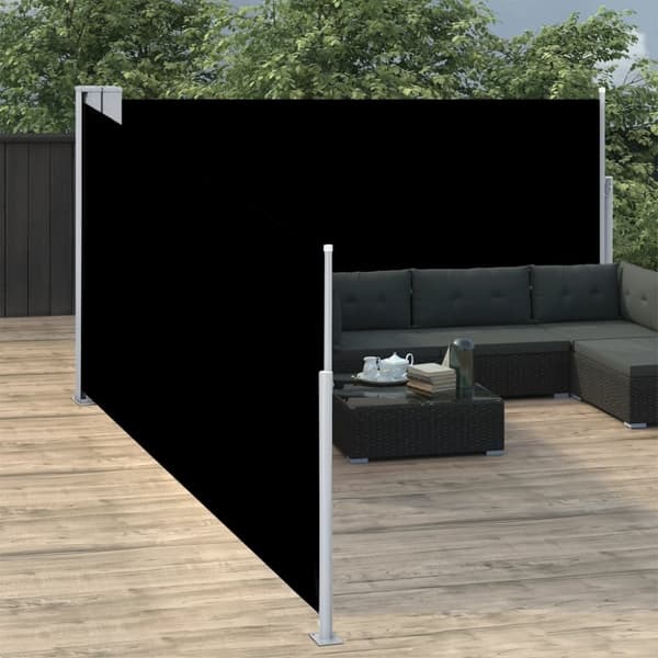 vidaXL sammenrullelig sidemarkise 140 x 1000 cm sort