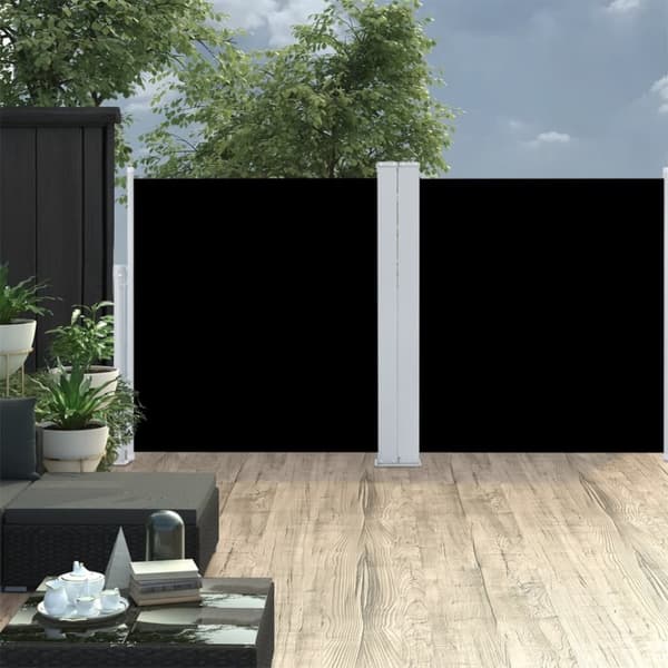 vidaXL sammenrullelig sidemarkise 120 x 600 cm sort