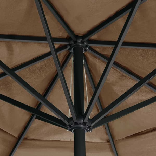 vidaXL Parasoll med aluminiumsstang 600 cm gråbrun