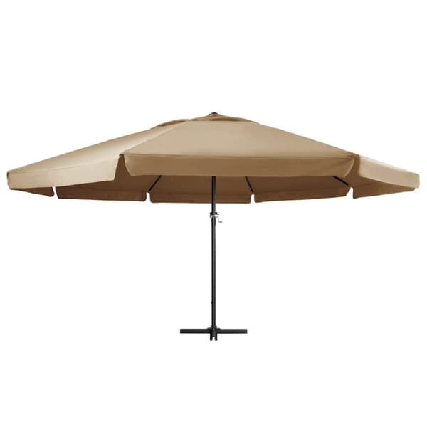vidaXL Parasoll med aluminiumsstang 600 cm gråbrun