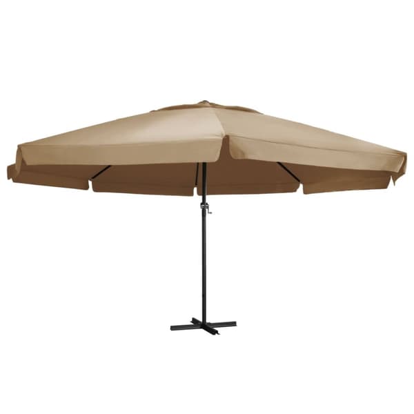 vidaXL Parasoll med aluminiumsstang 600 cm gråbrun