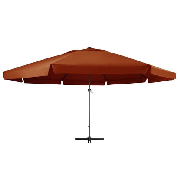 vidaXL Aurinkovarjo alumiinitolpalla 600 cm terrakotta